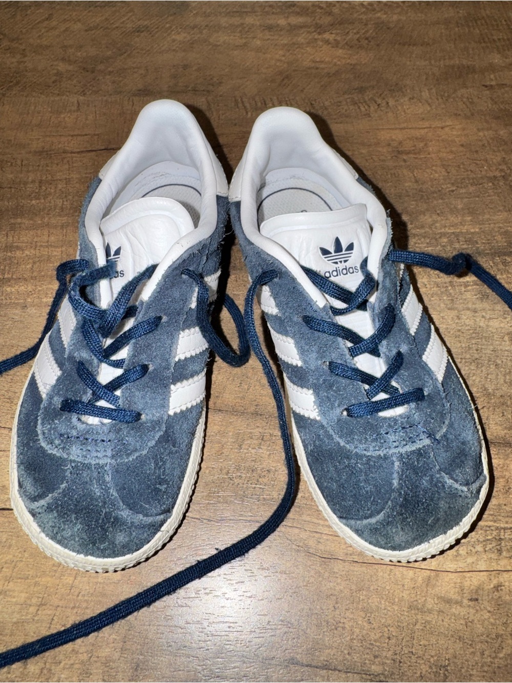 Adidas Originals Gazelle Kids Toddler Navy Blue Suede Sneakers Size 8K